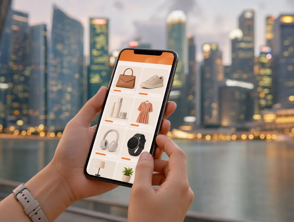 スマートフォンで買い物をするイメージ